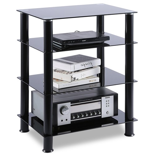 Tempered Glass Tv Stand With Storage For Av Game Shelf