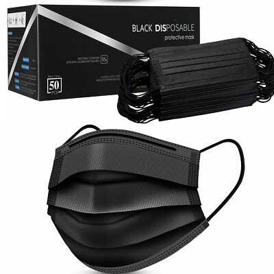 10/50/100 Pcs Black Face Mask Mouth Nose Cover Protector Respirator Filter Masks