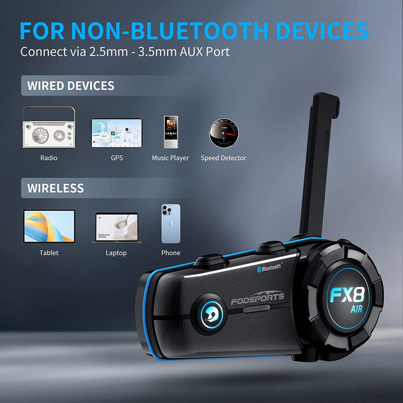 Motorcycle Bluetooth Headset, Helmet Bluetooth Headset with 3 Sound Effects