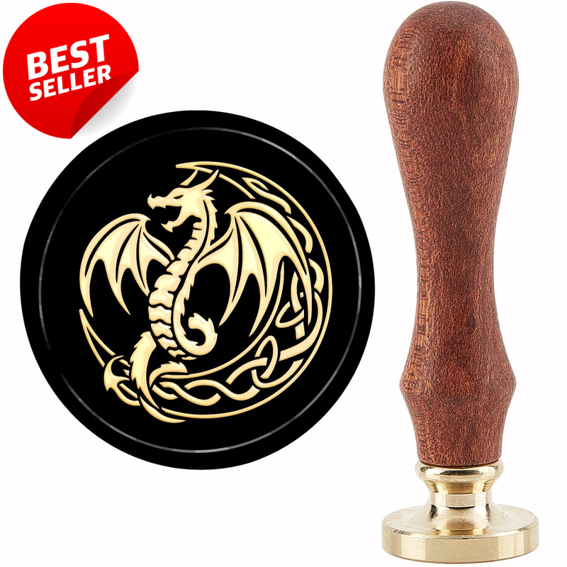 Dragon Wax Seal Stamp Moon Vintage Sealing Wax Stamps Celtic Knot 30Mm Retro Woo