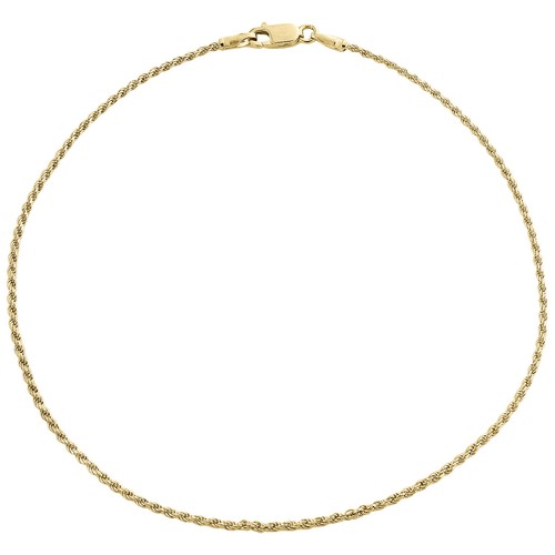 Pre-owned Jfl Diamonds & Timepieces 14k Yellow Gold 1mm Solid Diamond Cut Rope Link Bracelet Lobster Clasp 7-8 Inch