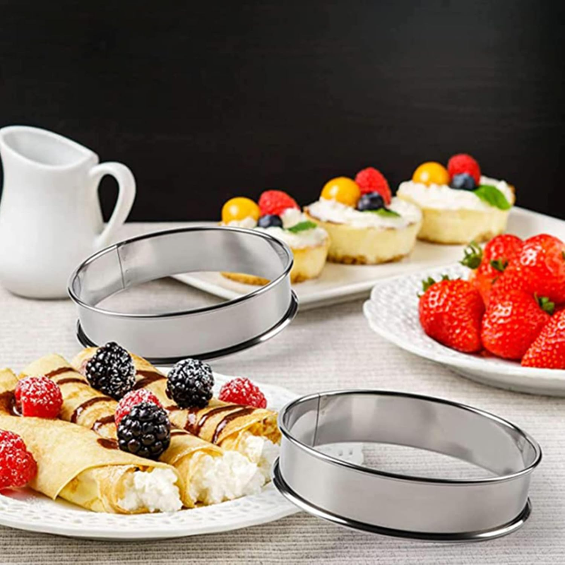 20 Pieces English Muffin Rings, Stainless Steel Crumpet Rings, 3 Inch Double Rol