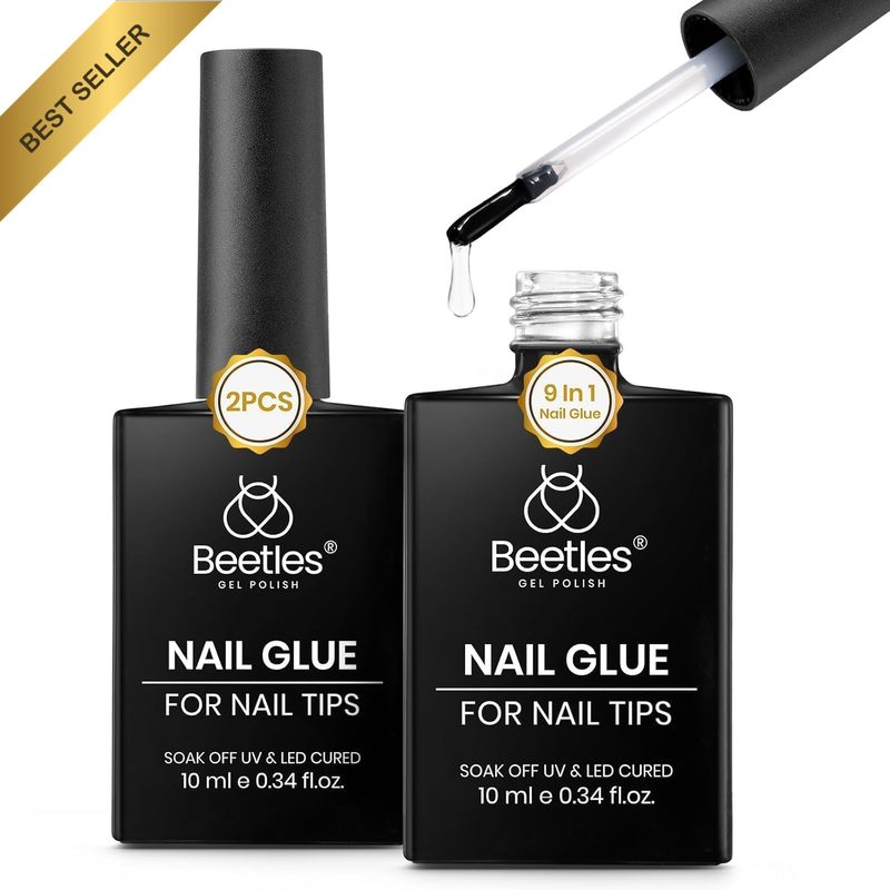 Beetles 9in1 Gel Nail Glue Set 2x10Ml Strong Acrylic Nail Adhesive
