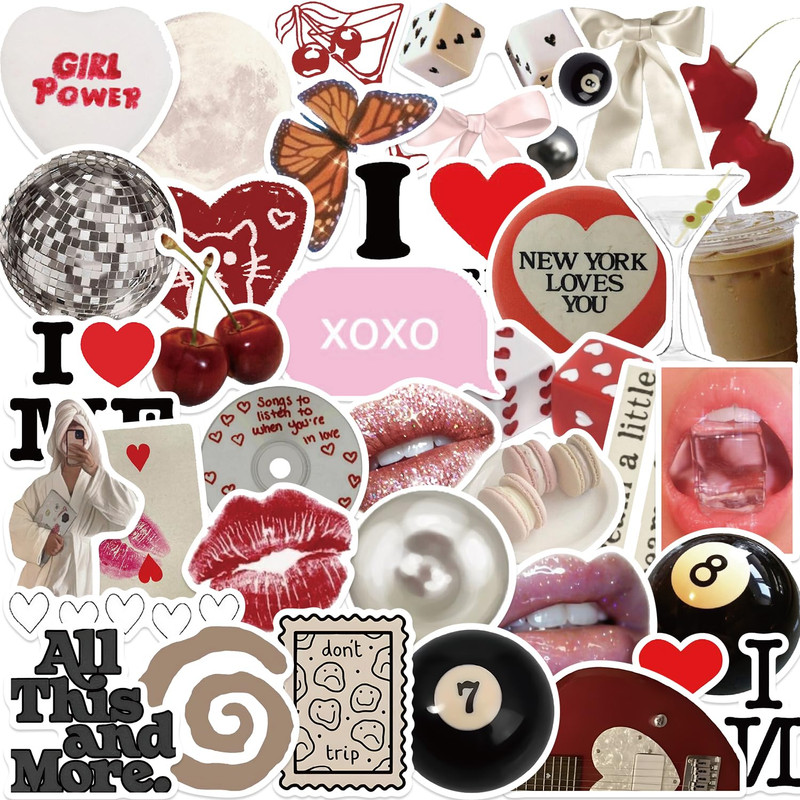 Pintest Girl Stickers,Aesthetic Vinyl Laptop Computer Phone Water Bottle Sticker