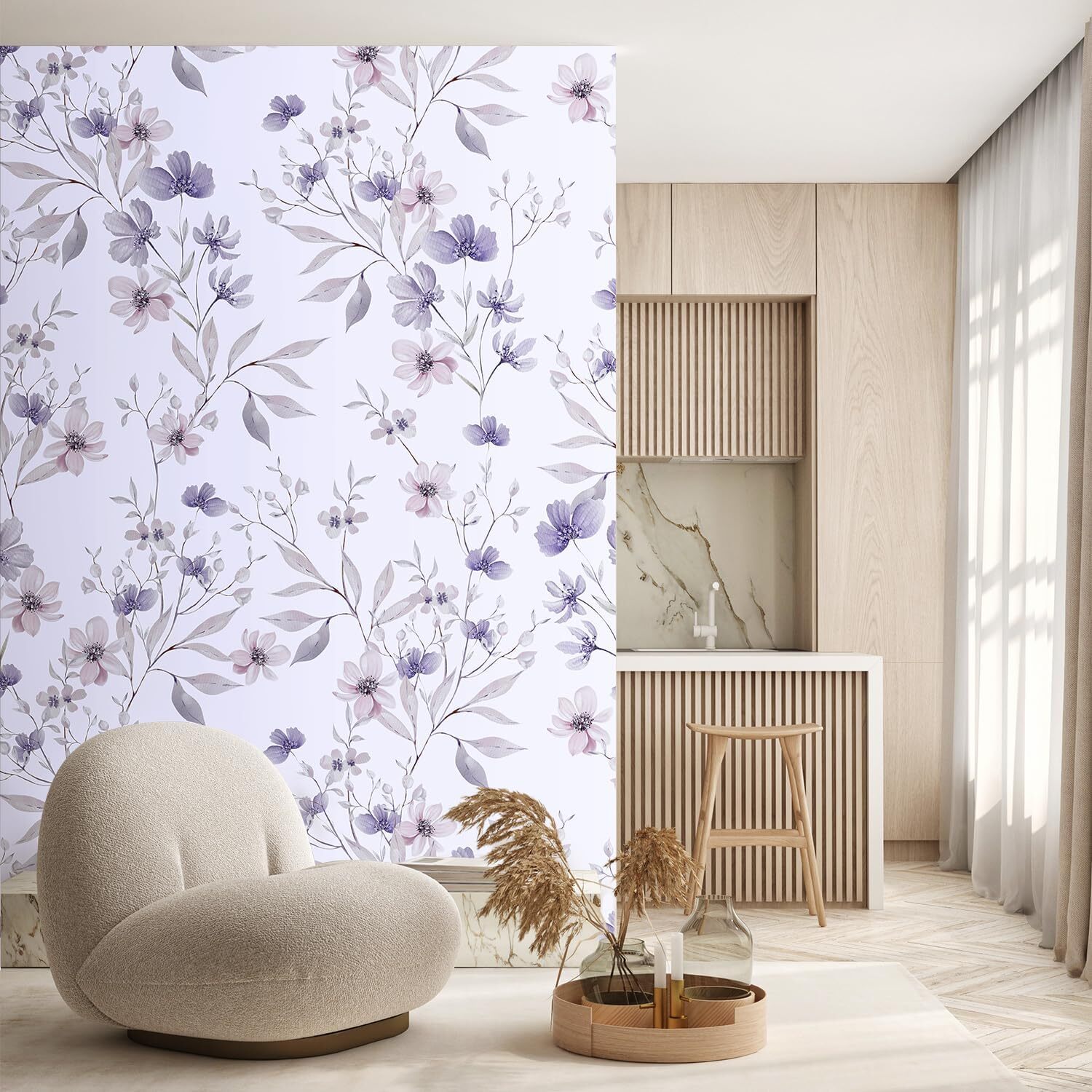 Wall26 Wall Murals - Purple Lavender Bloom Floral Wallpaper