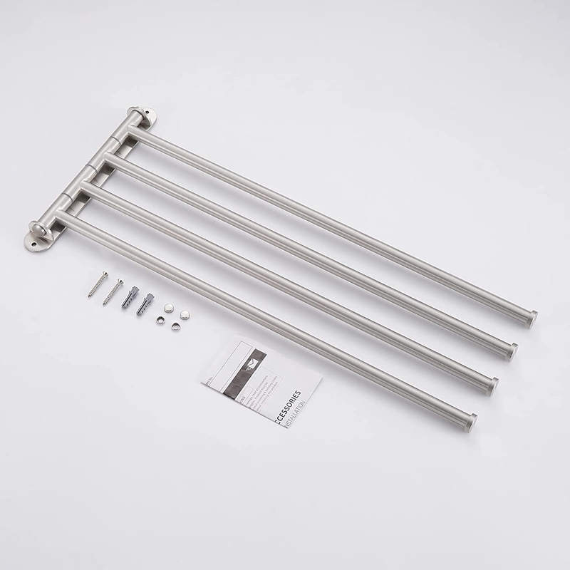 KES Swivel Towel Bar 19.5" 4-Arm Extra Long, Swing Out Towel Rack for Bathroom W