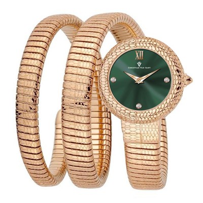 Pre-owned Christian Van Sant Women's Naga Green Dial Watch - Cv0895