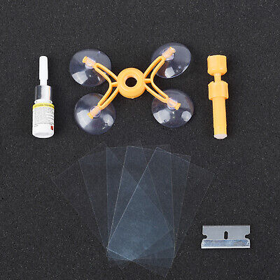 Yellow Windshield Repair Tool Kit Cracked For Windshield Glass Universal (Best Glass Repair Kit)