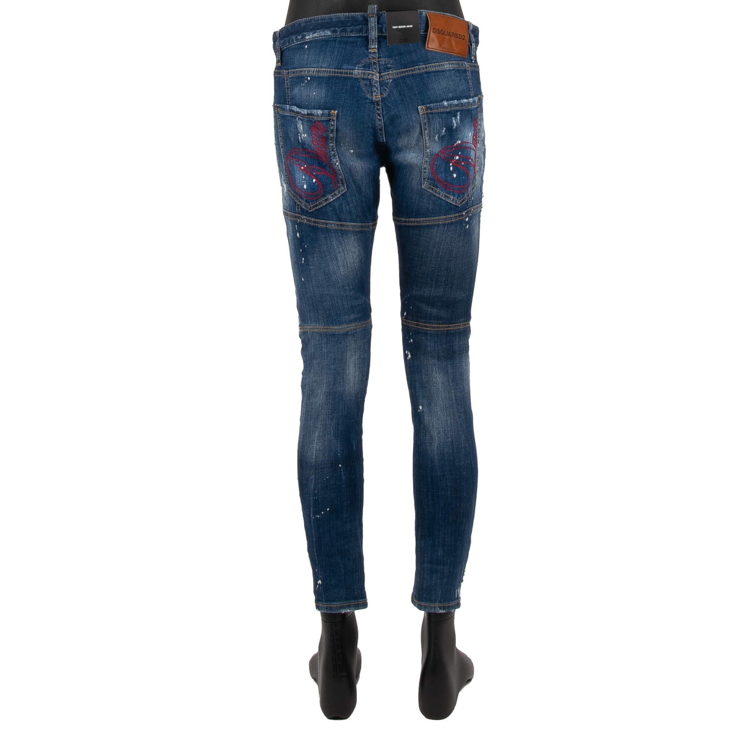 Pre-owned Dsquared2 Distressed Tidy Biker Jean Dan Dean Jeans Pants Skinny Blue 13652