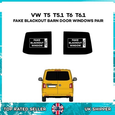 VW T6 Transporter BLACK OUT FAKE Barn Door Windows Bonding KIT