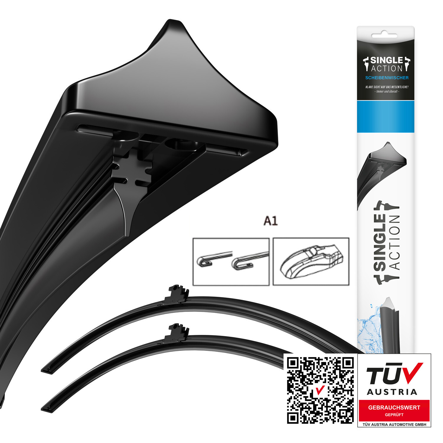 Scheibenwischer für NISSAN Qashqai Set für Frontscheibe Single Action D2337