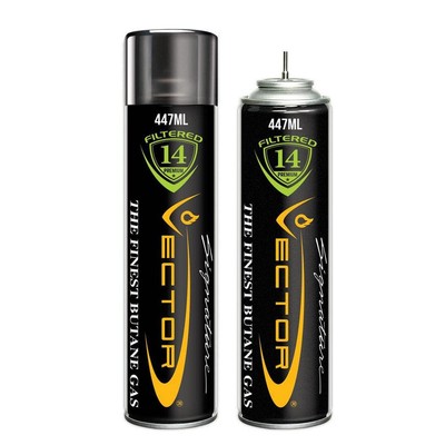 3 Pack Vector Butane Jumbo 447mL 14x Filtered Premium Gas Refill Cans - VT-C250