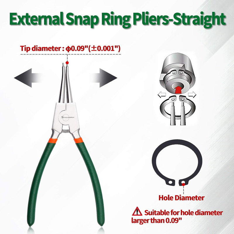 9-Inch Circlip Heavy Duty Snap Pliers External Retaining Ring Removal Tool NEW