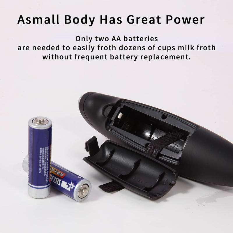 Handheld Milk Frother with Stand,Uses Batteries, Mini Electric Frother for Coffe