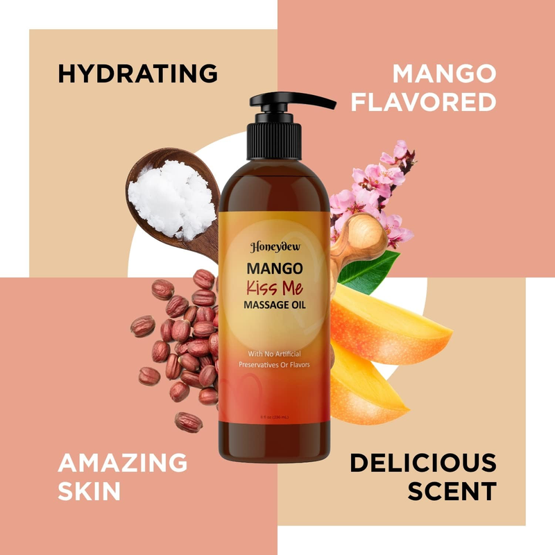 Couples Romantic Mango FLAVORED Massage Oil Sexual Pleasure Full Body Moisturize