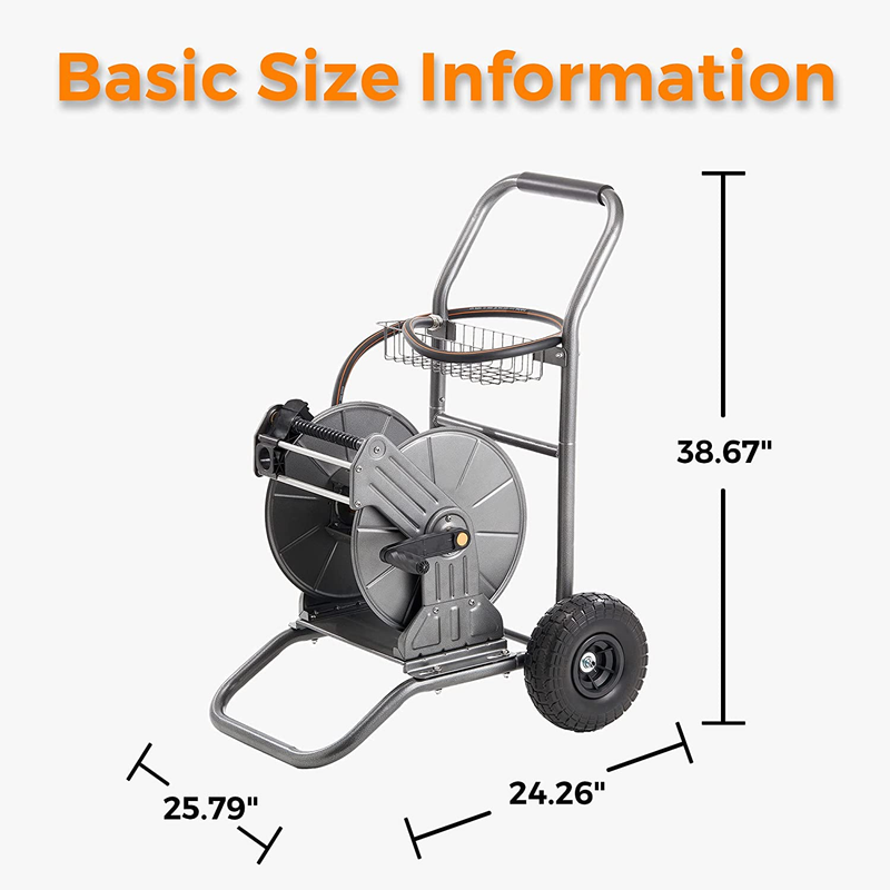 Giraffe Tools Garden Hose Reel Cart with Wheels Heavy Duty Water Hose Cart