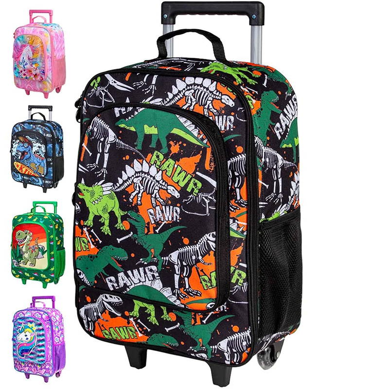 For Boys, Cute Dinosaur Rolling Wheels Suitcase For Toddler 