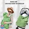 Baby Carrier Cover Stroller Cover,Newborn Hooded Stretchy Cloak,Soft Kangaroo Hoodie for Mom Baby,Suit for All Seasons (Green)