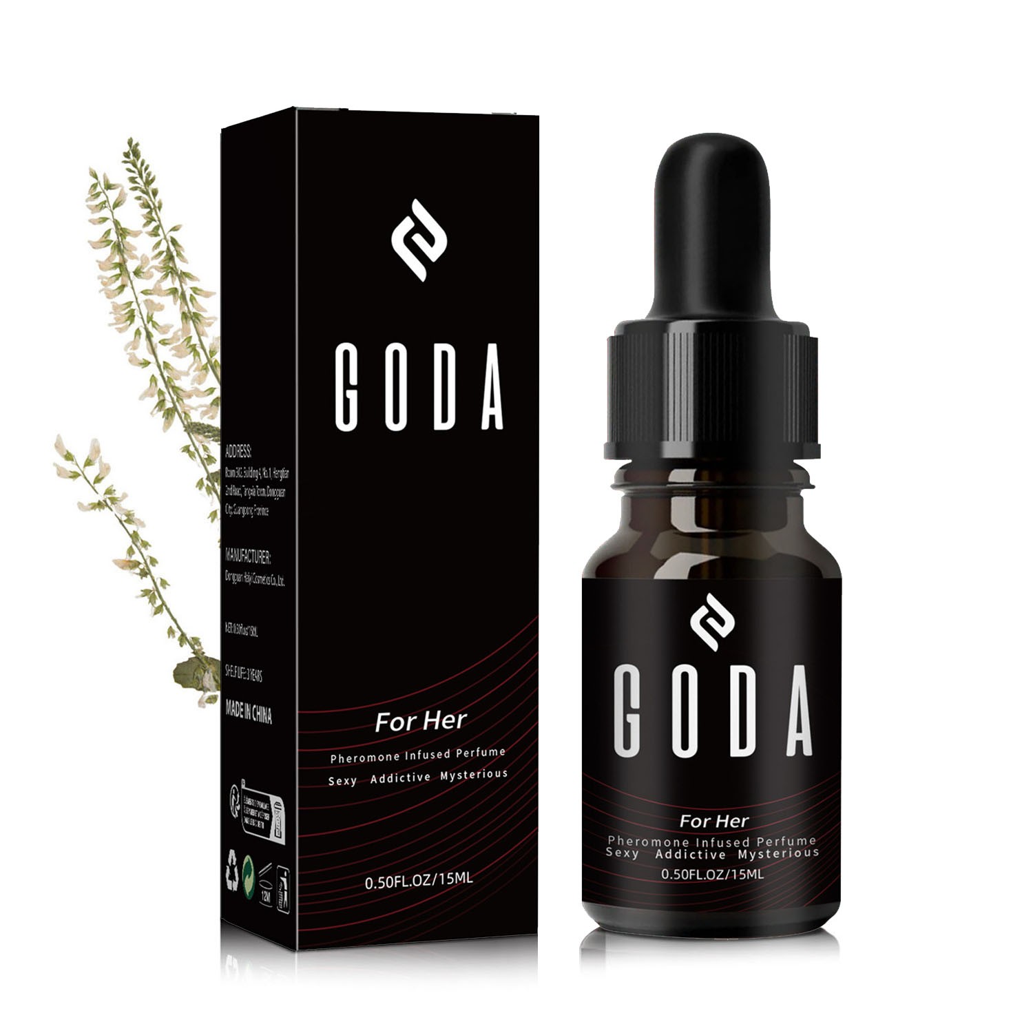 【新品 未使用 未開封】GODA for her 香水 15ml 女性用 1本 Goda For Her Pheromone Infused Perfume 0.5 fl oz 15ml Vegan