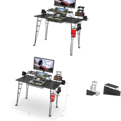 Atlantic Gaming Desk Multi Function - 32” TV Stand, Charging Station, Speaker...