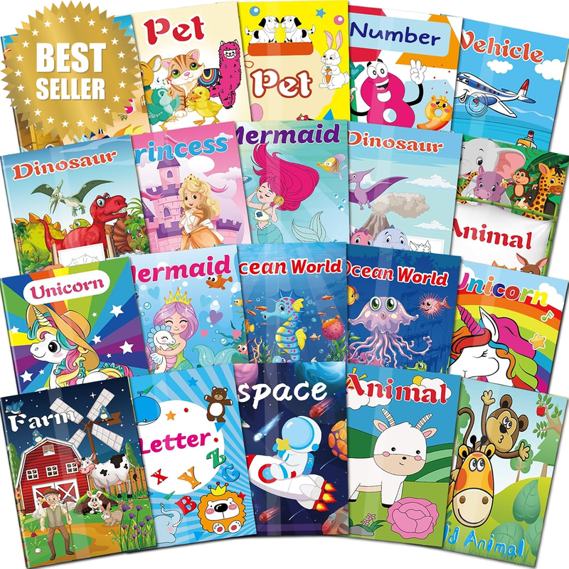 20Pack Coloring Books for Kids Ages 4-8 (5.1 X 7 Inch),Mini Coloring Books for K