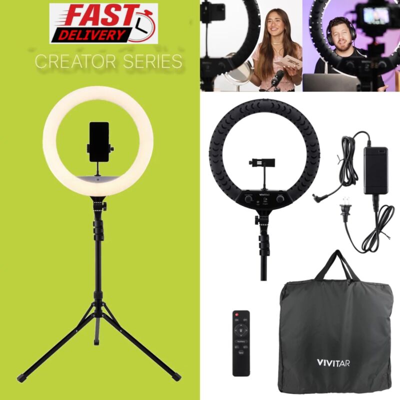 18 In Led Ring Lightä¸¨Adjustable 63 In Tripod Standä¸¨Phone Stand And Remoteä¸¨Selfie