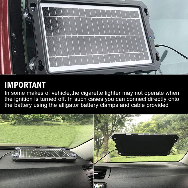 -9W-Solar-Battery-Trickle-Charger-Maintainer -12V Portable Waterproof Solar Pane