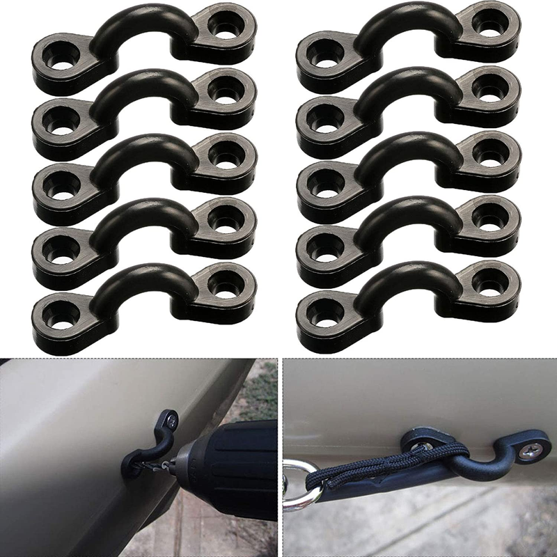 Kayak Pad Eye Kit 10PCS Nylon Bungee Loops Tie down Pad Eye  Boat Deck Rigging