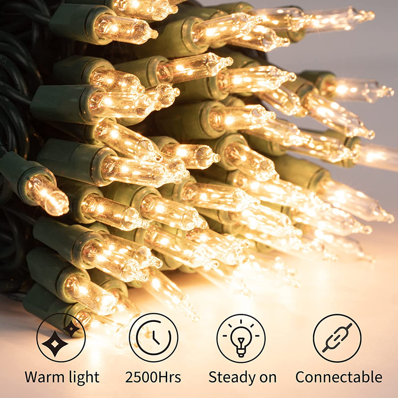 Clear Christmas String Lights 100 Count 25Ft Incandescent Bulb Mini Lights for I