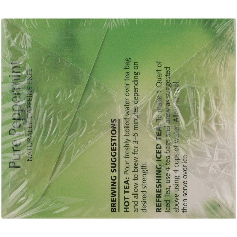 Pure Peppermint Individually Wrapped Tea Bags, 20 Count (Pack of 6), Fresh Minty