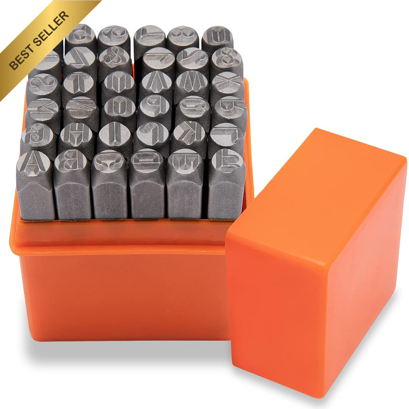 Metal Letter Punch Set 1/4 (6Mm),36Pc Steel Number and Letter Stamp Set,Stamping