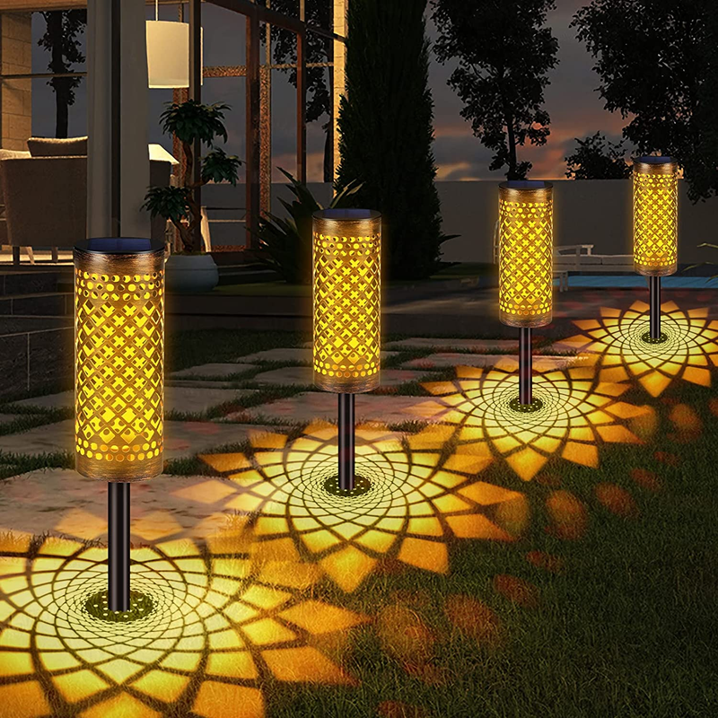 Outdoor Metal Upgraded Solar Pathway Lights Bright Big Size