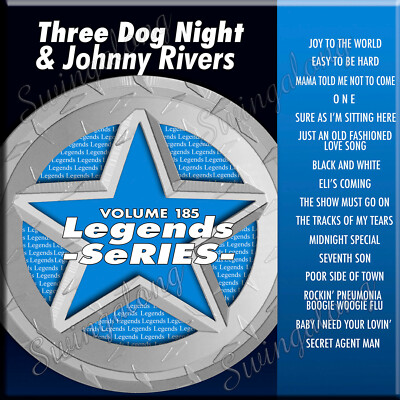 KARAOKE CD+G LEGEND SERIES THREE DOG NIGHT/JOHNNY RIVERS #185 In Vinyl w/Print