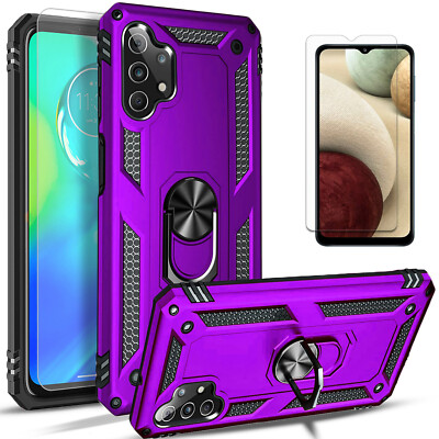 For Samsung Galaxy A32 5G Case Phone Cover Kickstand + Tempered Glass Protector