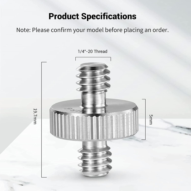 1/4" to 1/4" Male Threaded Screw Adapter Double Head Stud for Camera Cage Monito