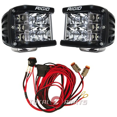 Rigid Industries  D-SS Pro Spot LED Light Pods Side Shooters & Wiring Harness