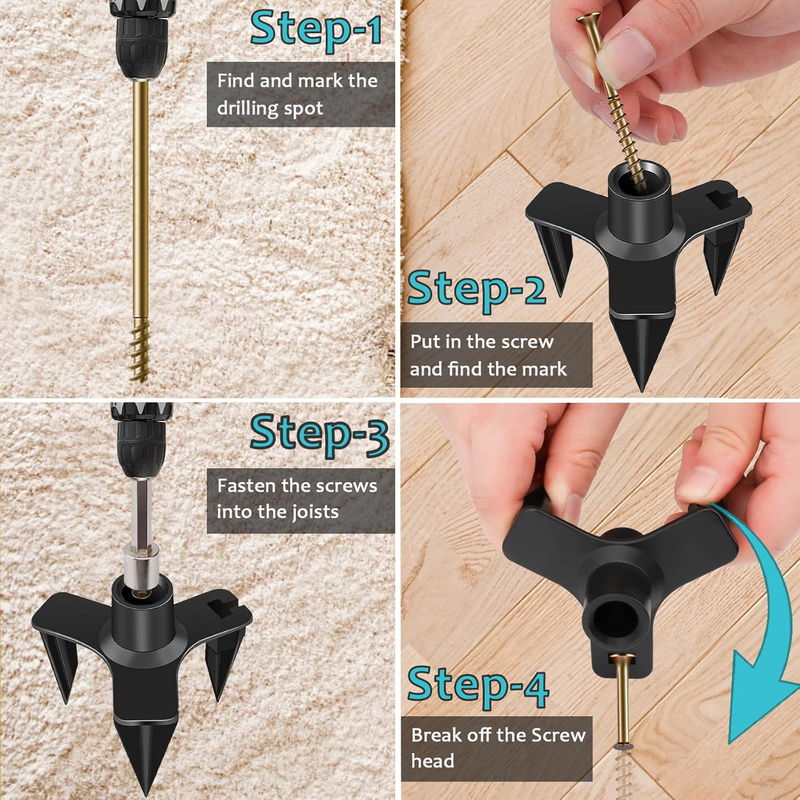 55PCS Squeaky Floor Repair Kit with 5 Tools and 50 Screws for Wood Floors,Floor
