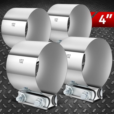 4шт 4 Хомута для стыкового соединения глушителя выхлопной трубы из нержавеющей стали T304