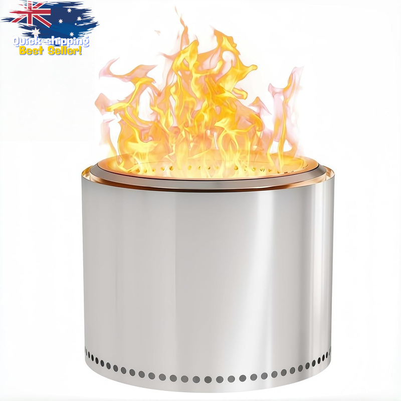 19" Stainless Steel Smokeless Fire Pit w/ Bag | Weatherproof, Patio, Camping