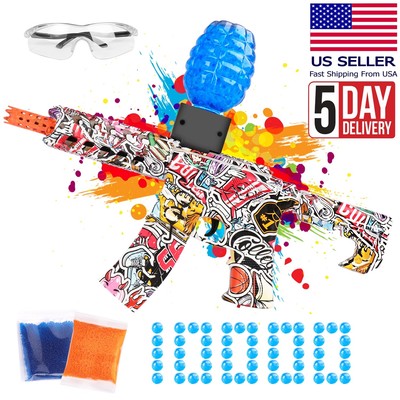 Splatter Gel Ball Blaster Electric Rifle Gun Toy With 10000 Beads,Goggles Set