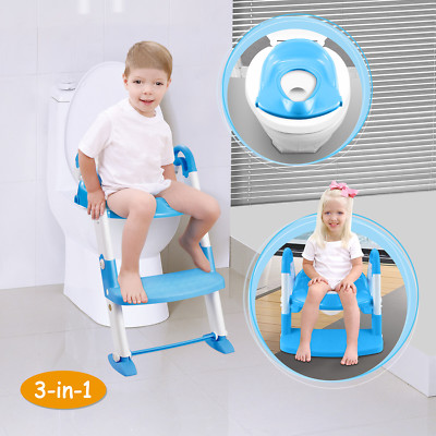 Baby Kids Training Toilet Potty Trainer Seat Chair Toddler Ladder Step Up Stool