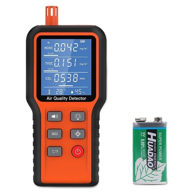 Portable Air Quality Meter Home House CO2/TVOC/HCHO/Humidity/Temperature Monitor