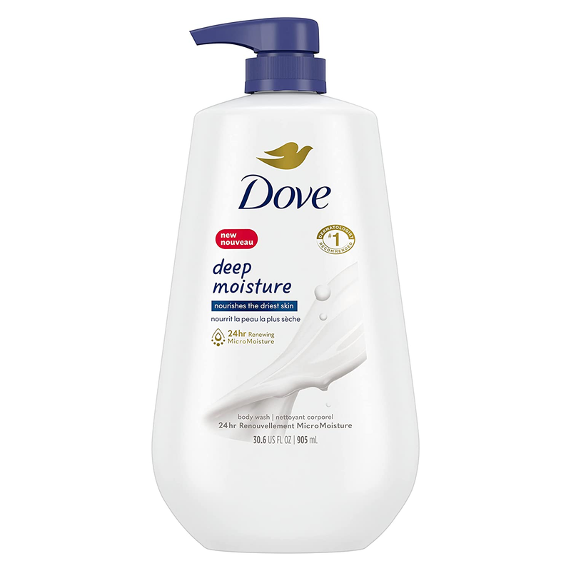 Dove Deep Moisture Liquid Body Wash with Pump Nourishing for Dry Skin 30.6 oz