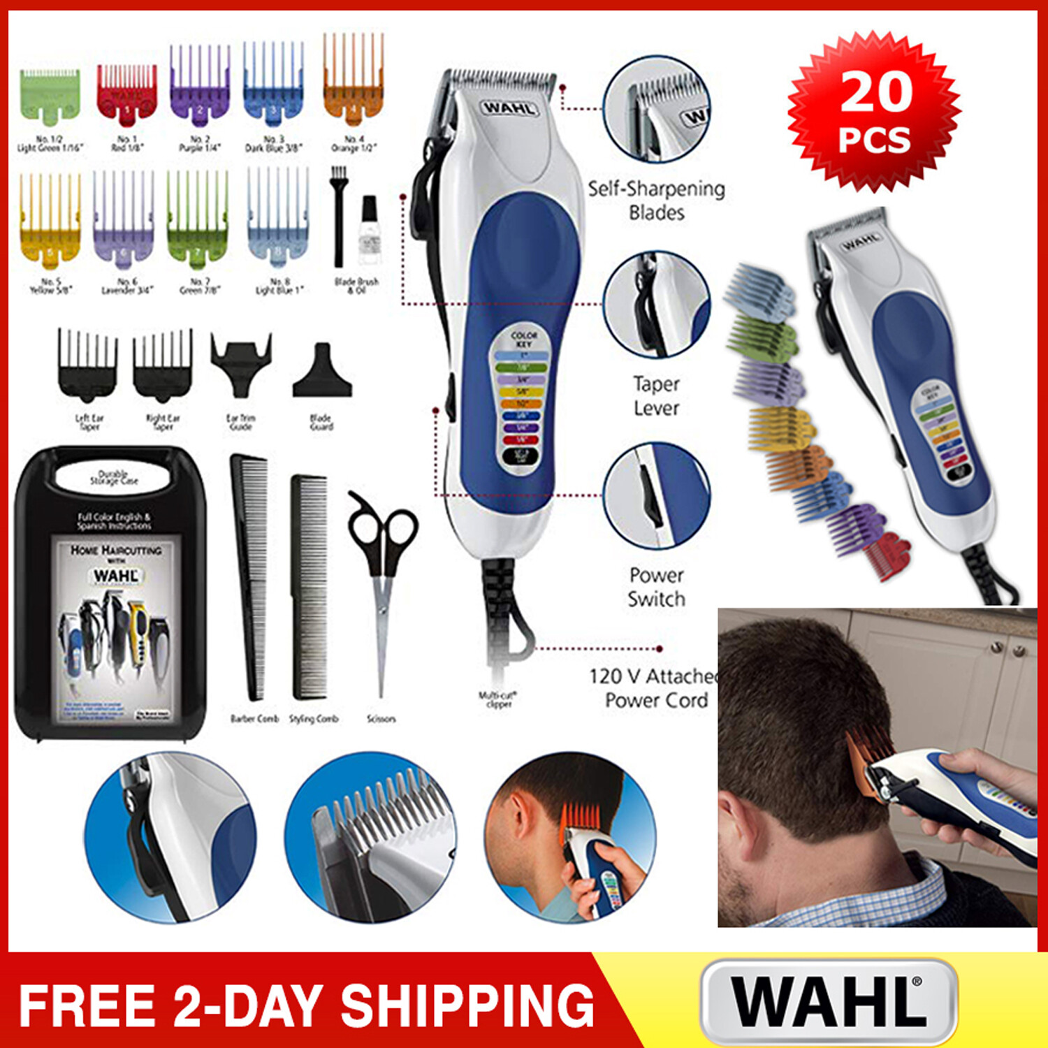 Wahl Electric Men S Hair Clipper And Shaver Pro Cutting Barber