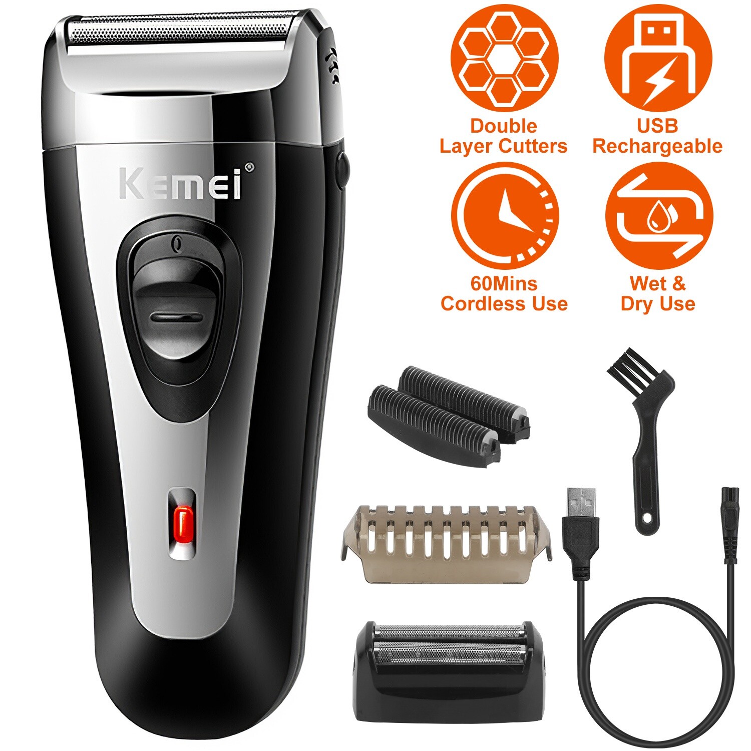 Electric Shaver for Men Home Travel Waterproof Beard Trimmer Shaving Razor Gift