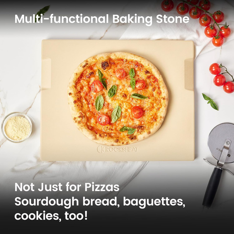 Pizza Stone Made of Cordierite for Pizza & Bread Baking Grilling. Perfect for Ov