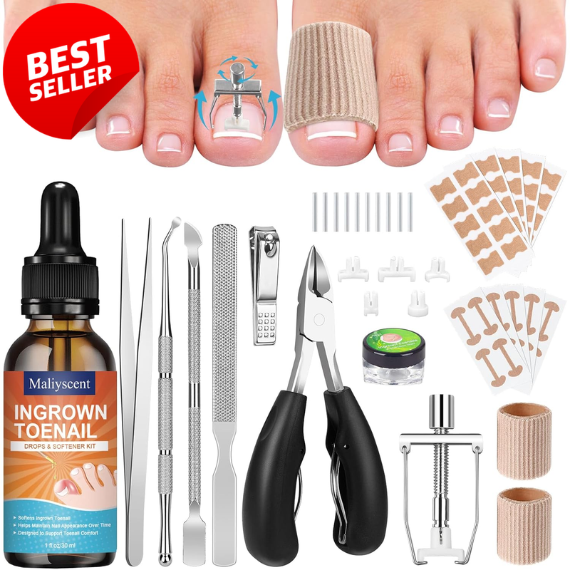 Ingrown Toenail Removal Kit Corrector Drops Clipper File Pedicure Tools - US