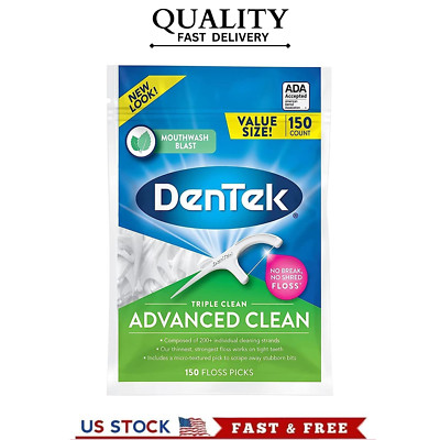 DenTek Triple Clean Advanced Floss Picks, No 150 Count (Pack of 1)