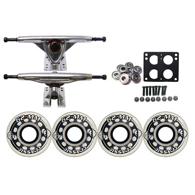 KRYPTONICS CLASSIC Truck Wheel Pack 62mm CLEAR 180mm Raw ABEC 7 Bearings