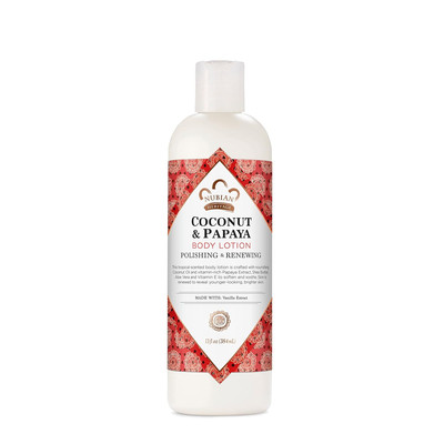 Loción corporal para coco de piel seca y papaya paraben gratis, 13 onzas